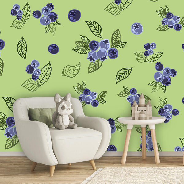 Áfonya és levelek mintája