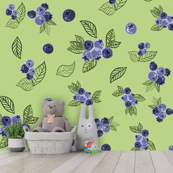 Áfonya és levelek mintája