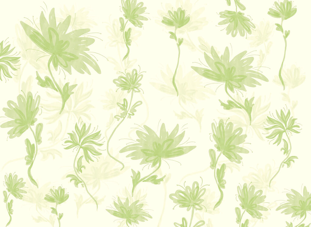 Green and white floral pattern