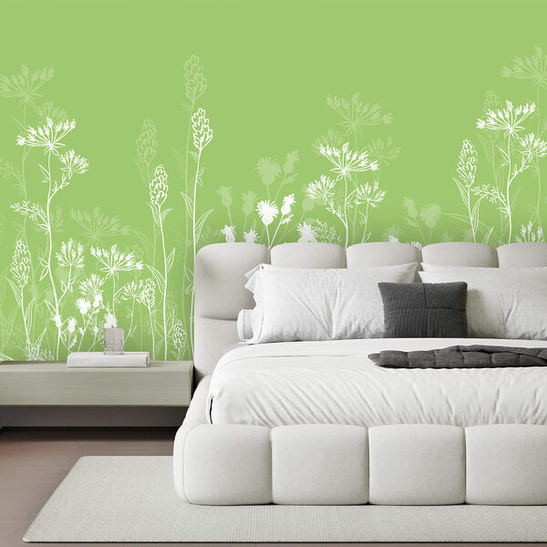 Fehér virágok zöld háttér előtt Fehér virágok zöld háttér előtt