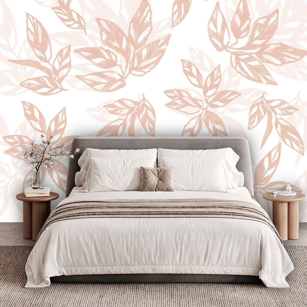 Levélminta fehér háttér előtt