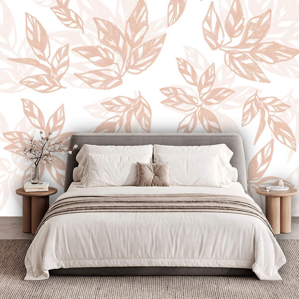 Levélminta fehér háttér előtt