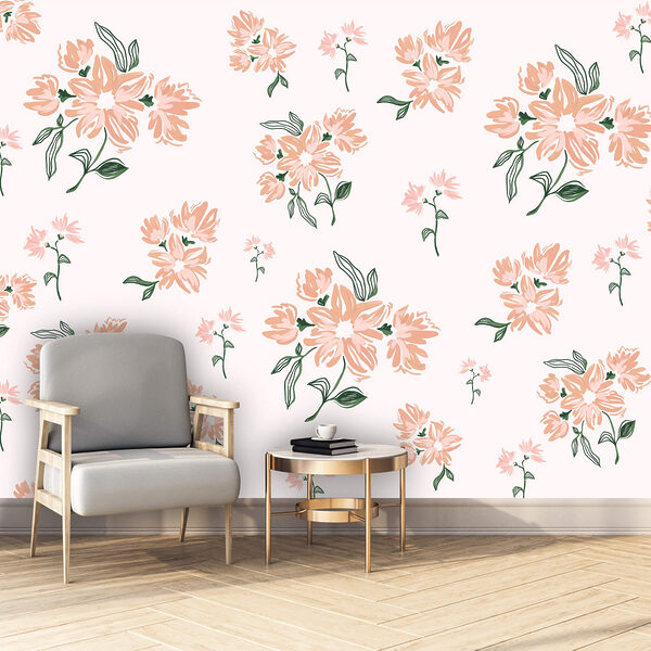 Virágmintás fehér háttér