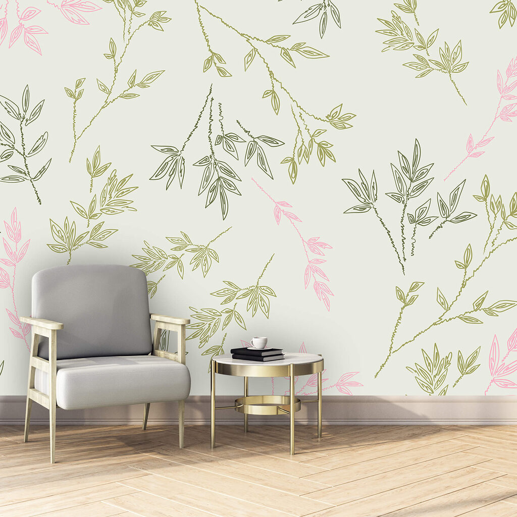 Levélmintázat fehér háttér előtt