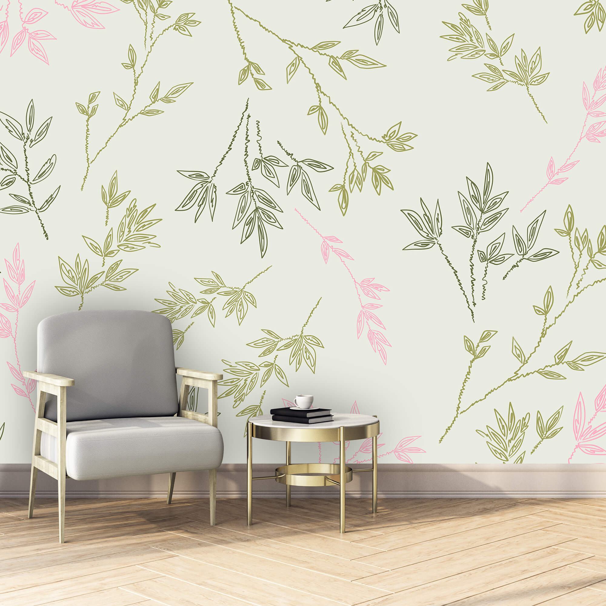 Levélmintázat fehér háttér előtt