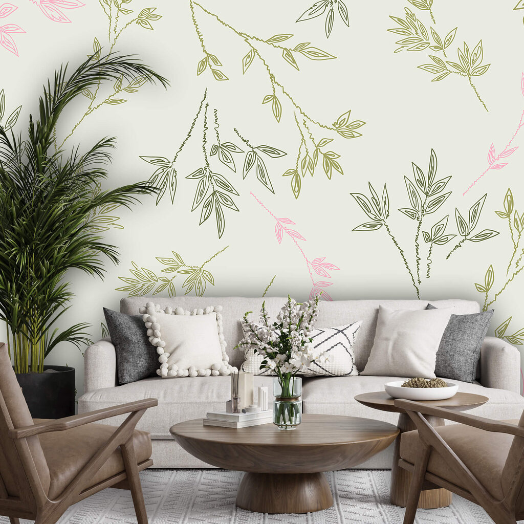 Levélmintázat fehér háttér előtt