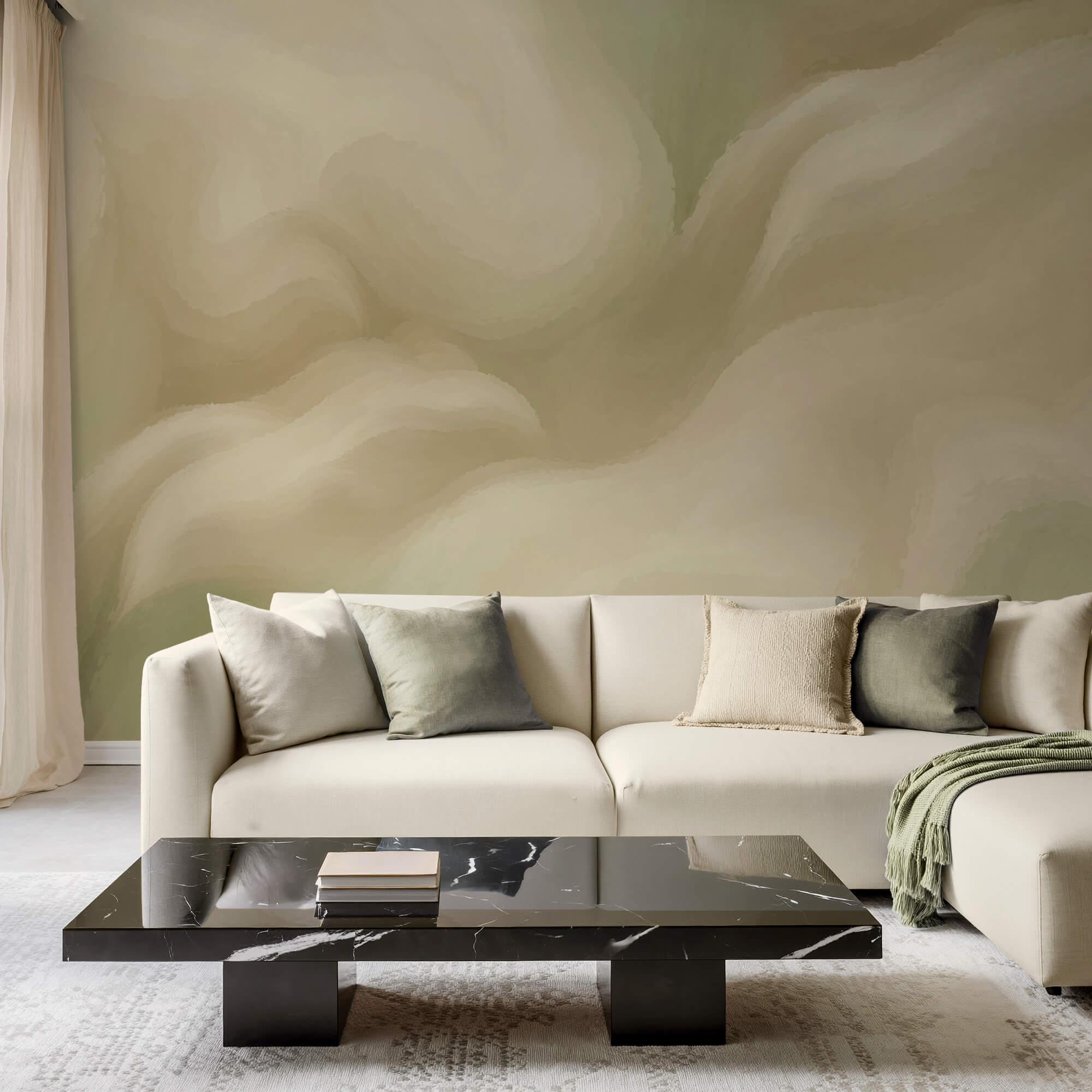 Lágy, áramló absztrakt motívumok világos színekben