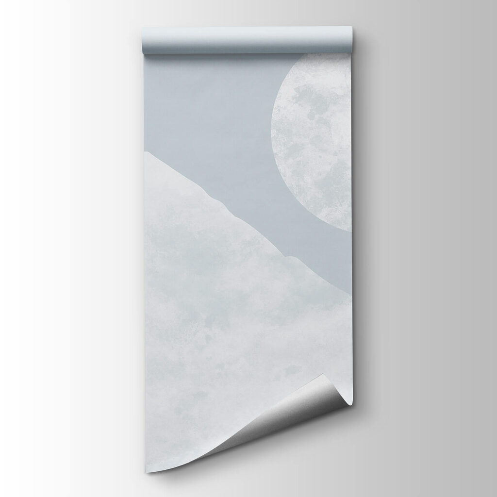 Moon over a snowy mountain Moon over a snowy mountain