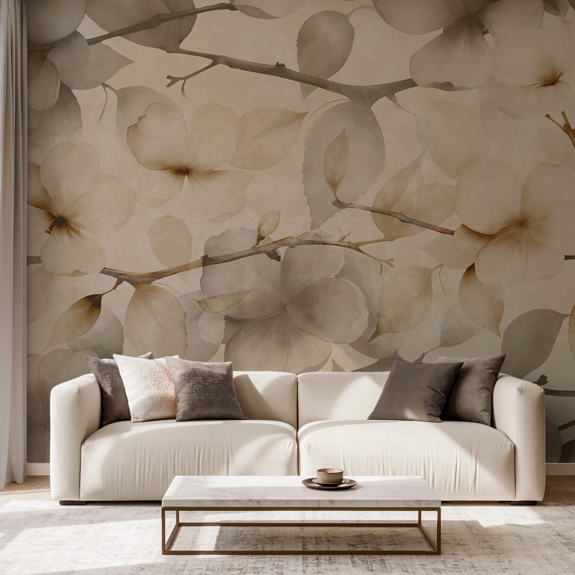 Finom virágmotívumok visszafogott háttér előtt