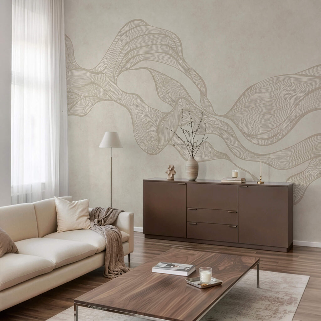 Fehér és bézs színű hullámos mintázat