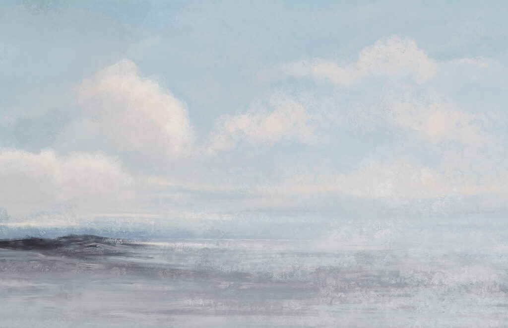 Landscape with a cloudy sky