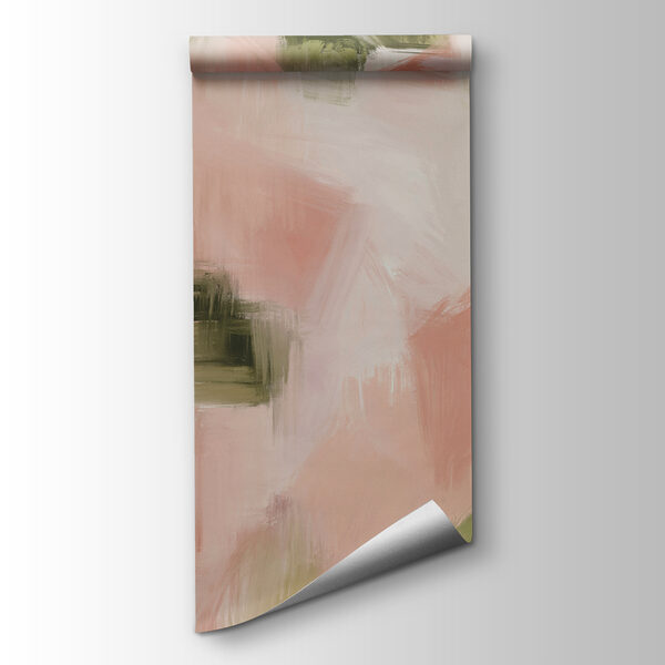 Painting of a pink and green background