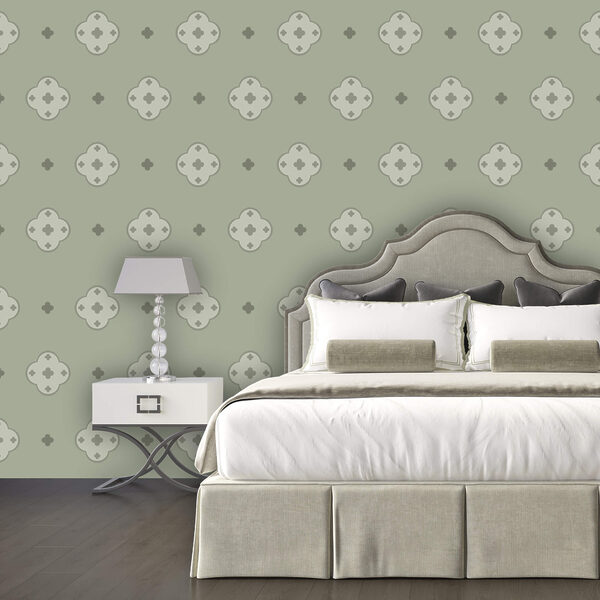 Keresztek mintázata zöld háttér előtt