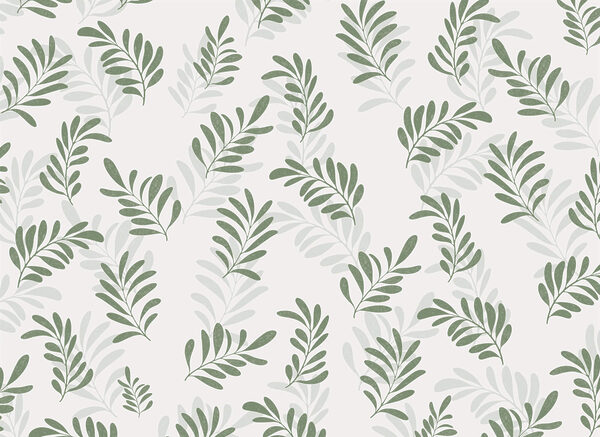 Pattern of leaves on a white background