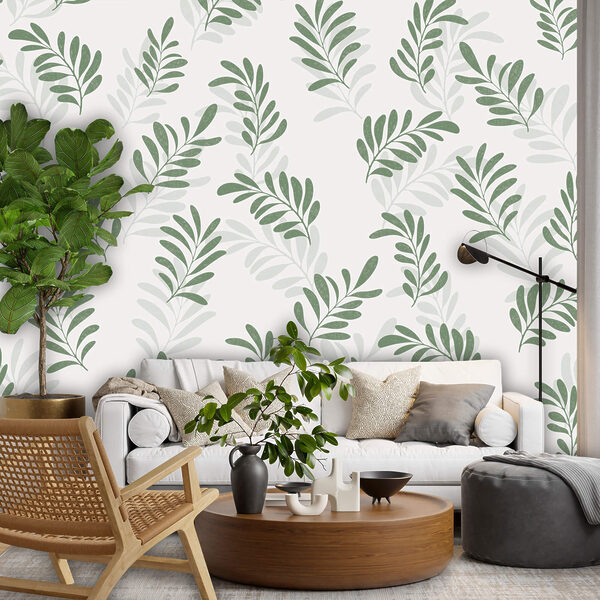 Levélmintázat fehér háttér előtt