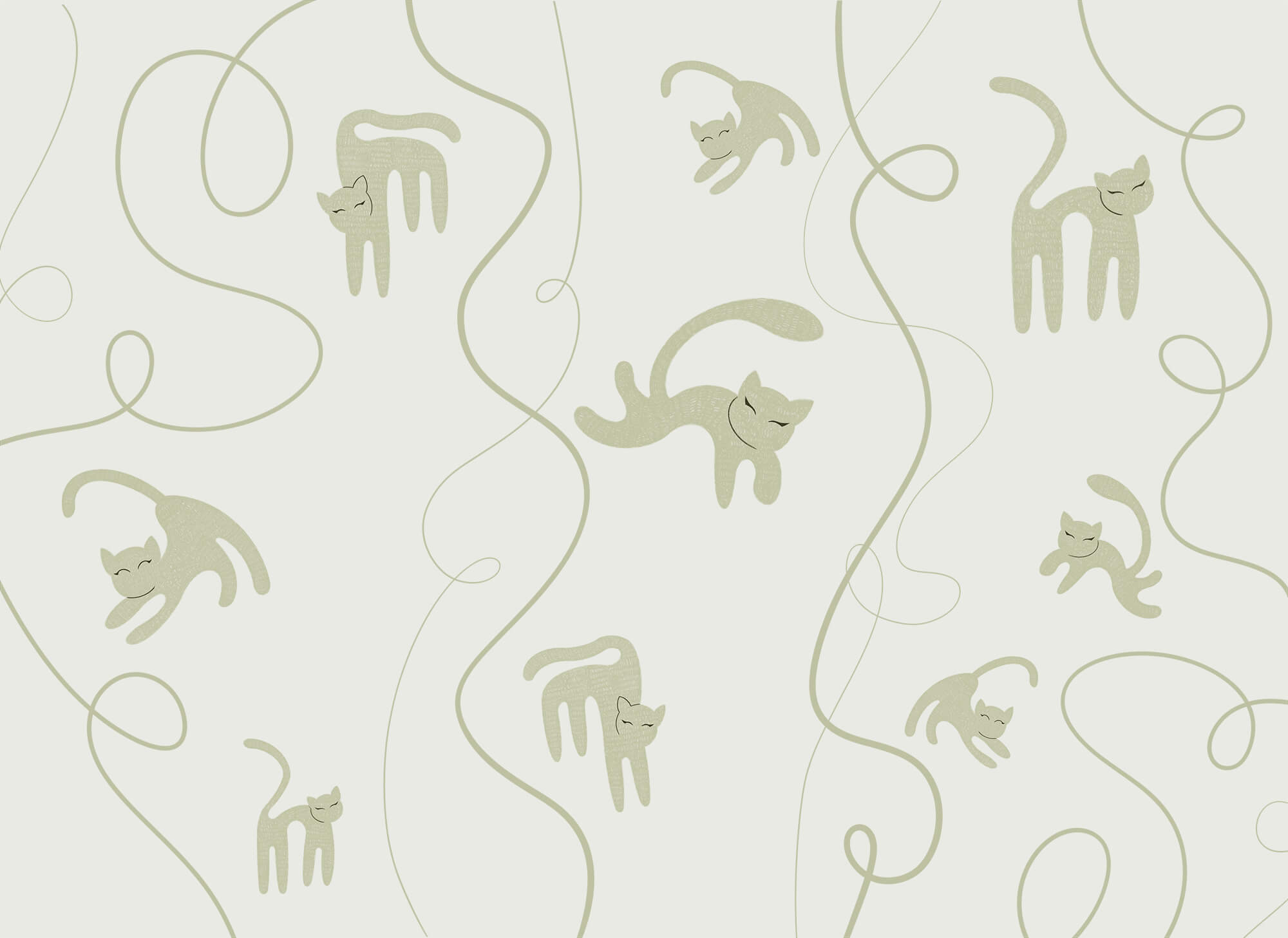 Pattern of cats and vines