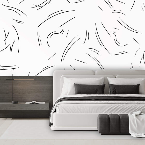 Fekete vonalak fehér háttér előtt