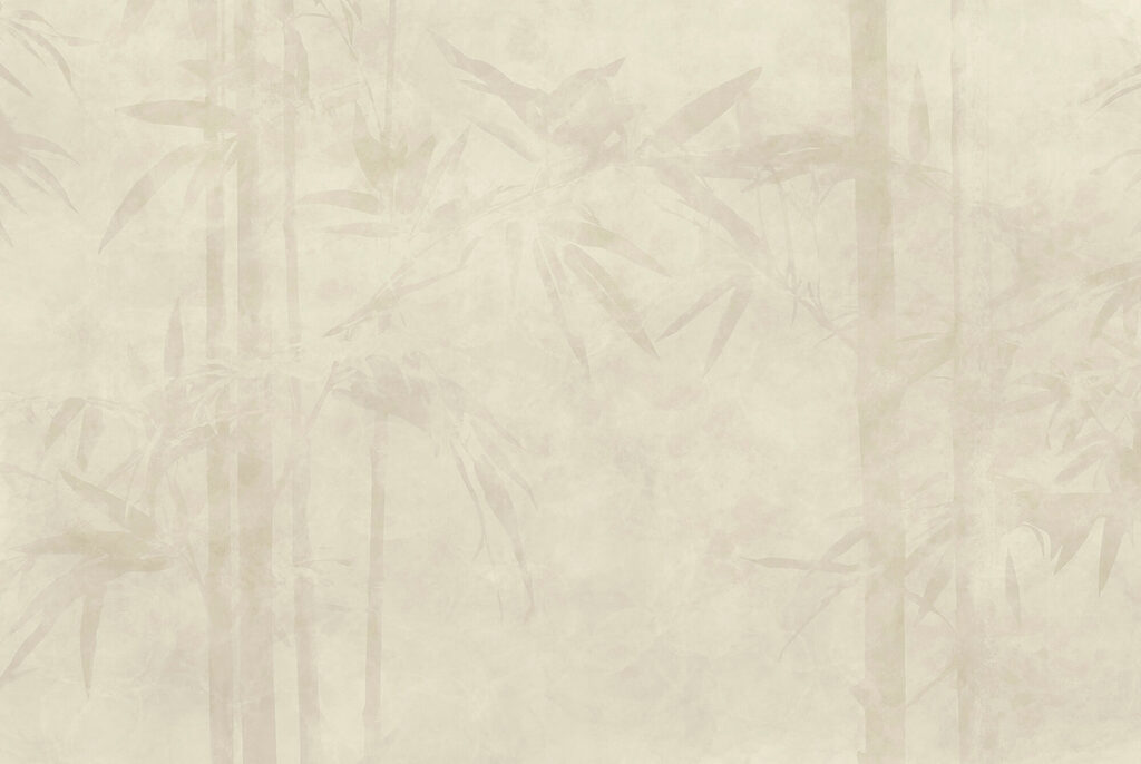 White background with bamboo leaves