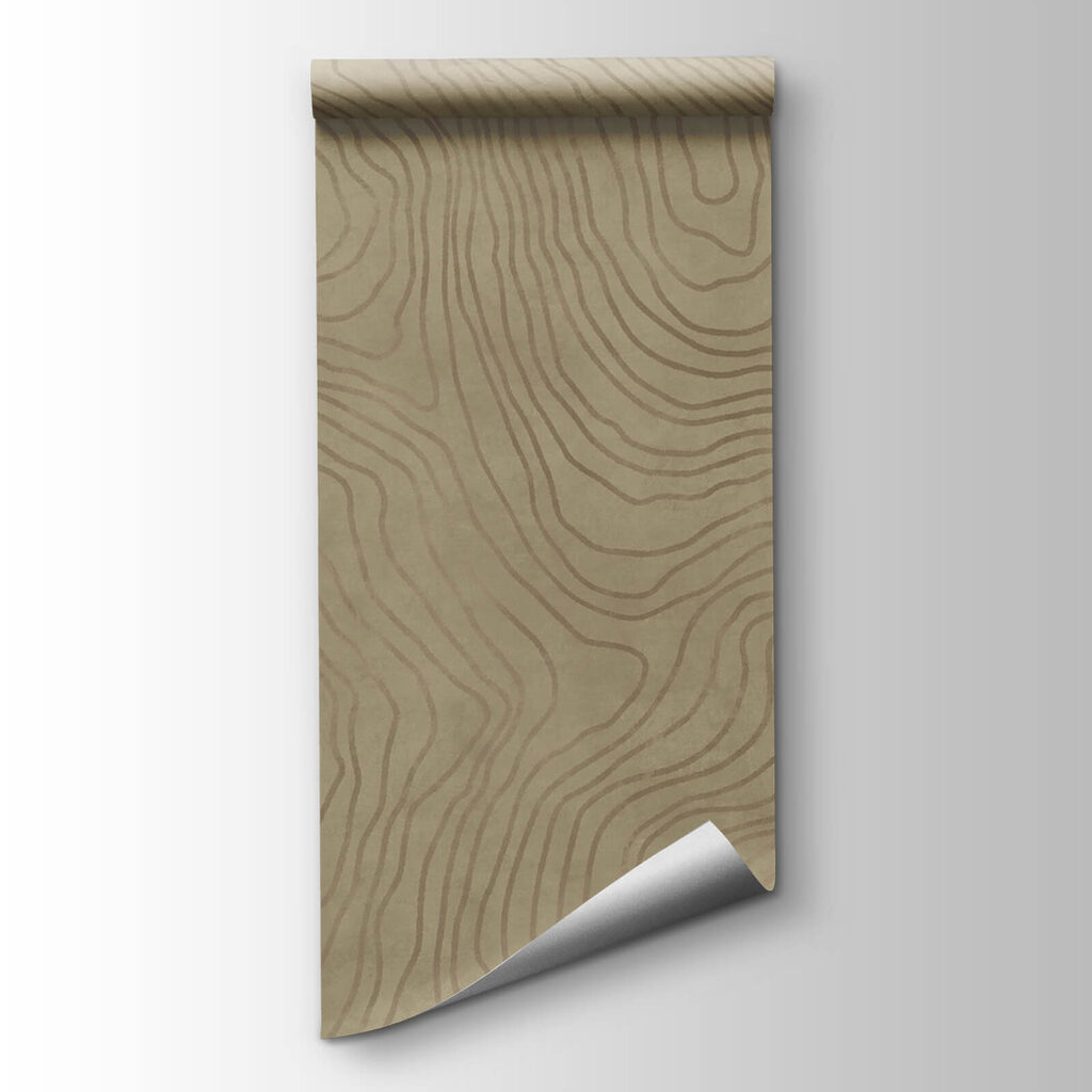 Tan and black pattern on a white surface