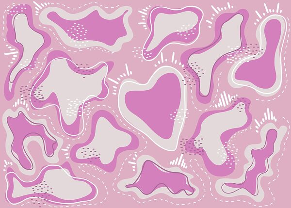 Pink and white shapes