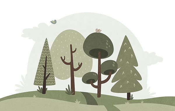 Cartoon of trees and grass Cartoon of trees and grass