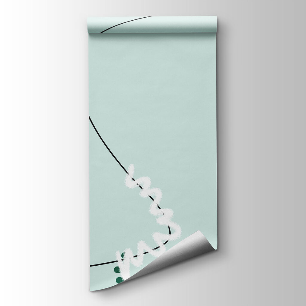 Green and white pattern with leaves