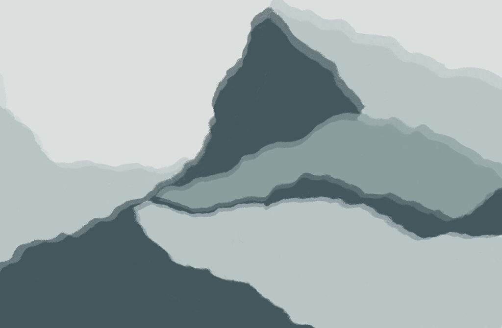 Abstract mountain landscape in cool tones Abstract mountain landscape in cool tones