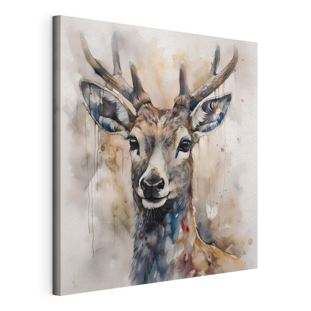 A watercolor of a deer