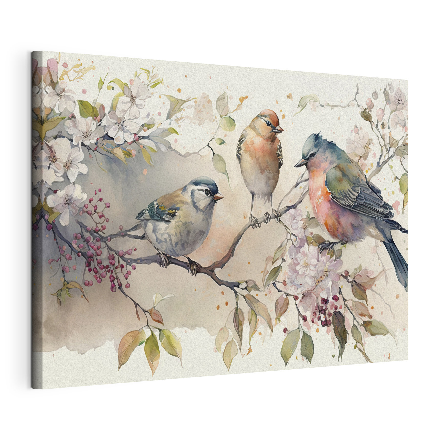 A group of birds on a branch