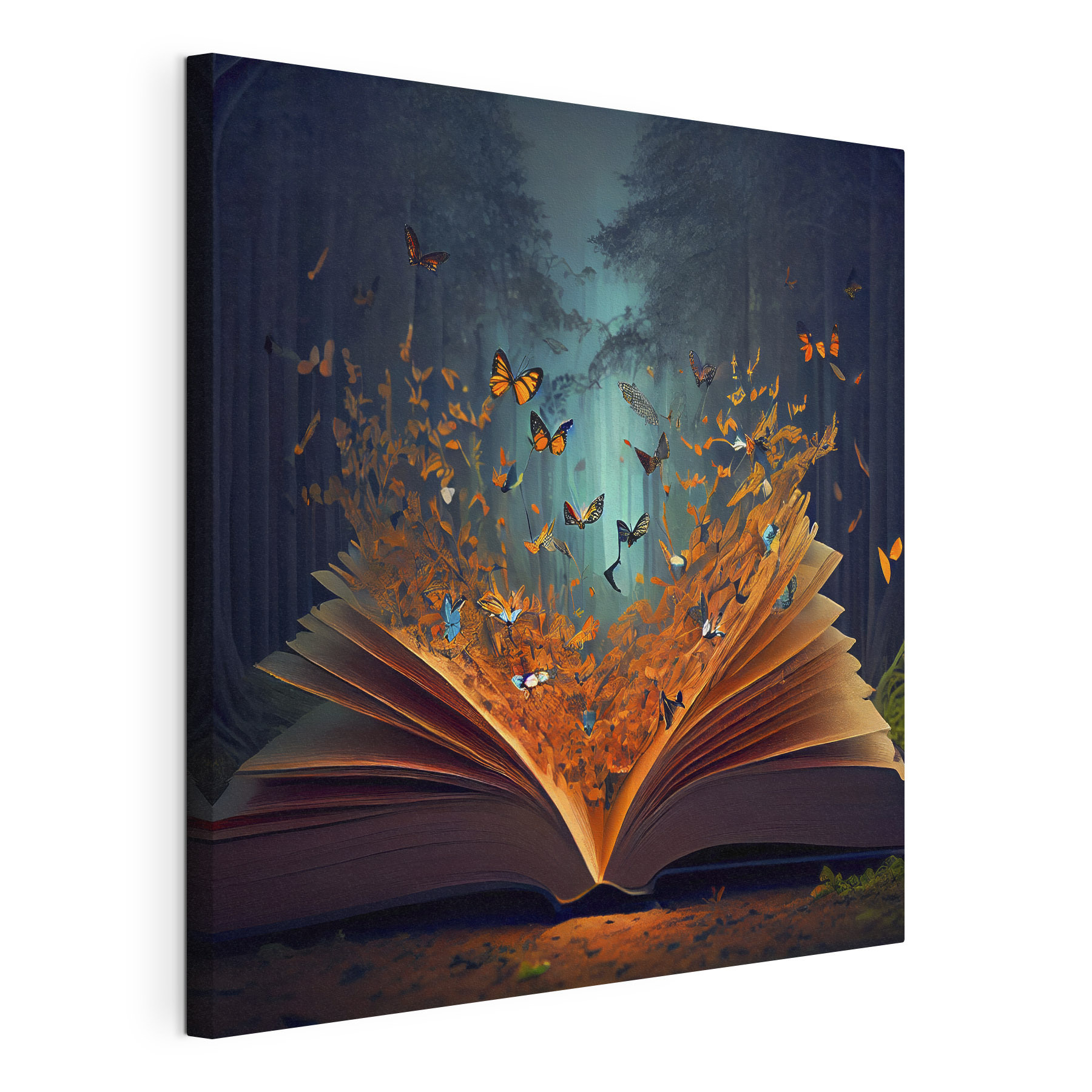 A book with butterflies coming out of it
