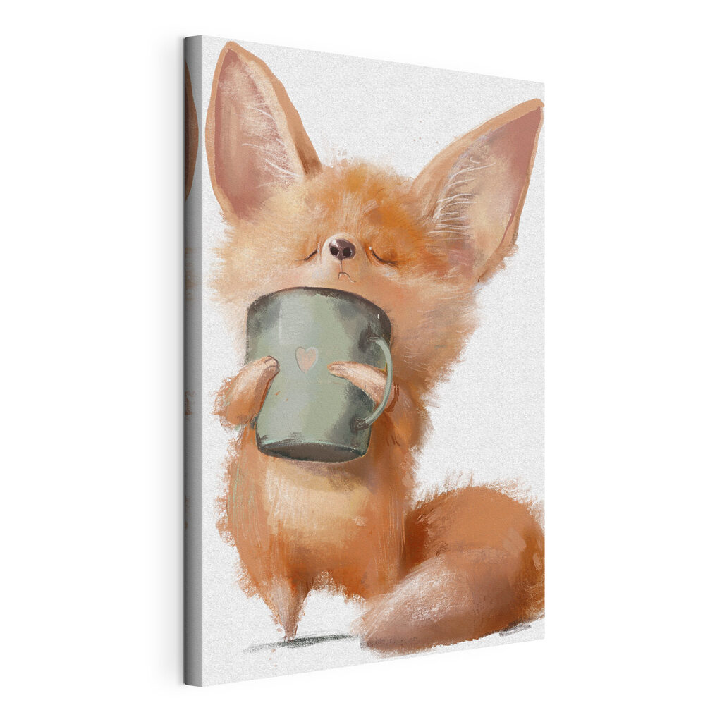 A fox holding a mug A fox holding a mug