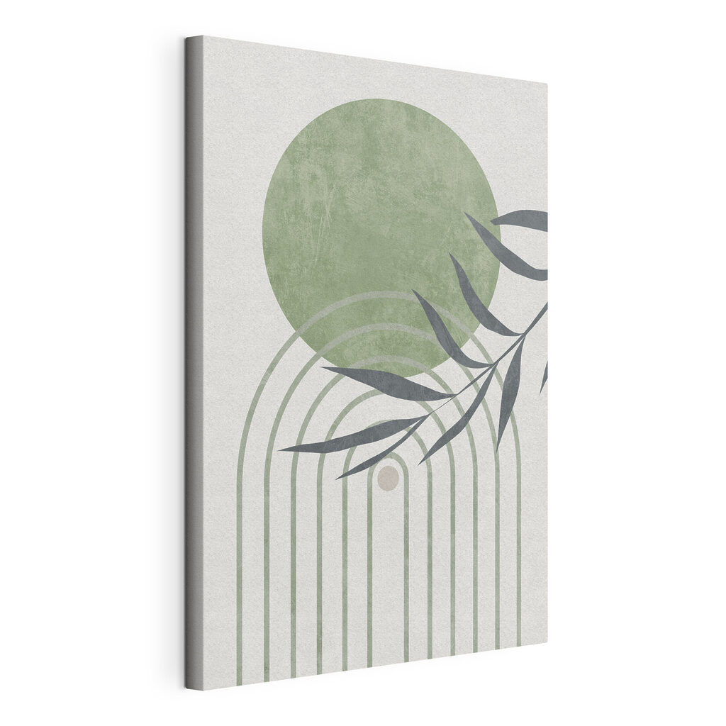 A green and grey art piece