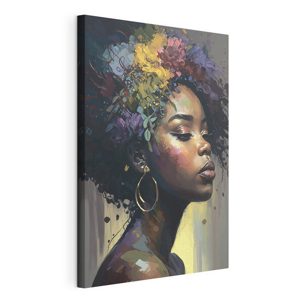 A woman with colorful hair