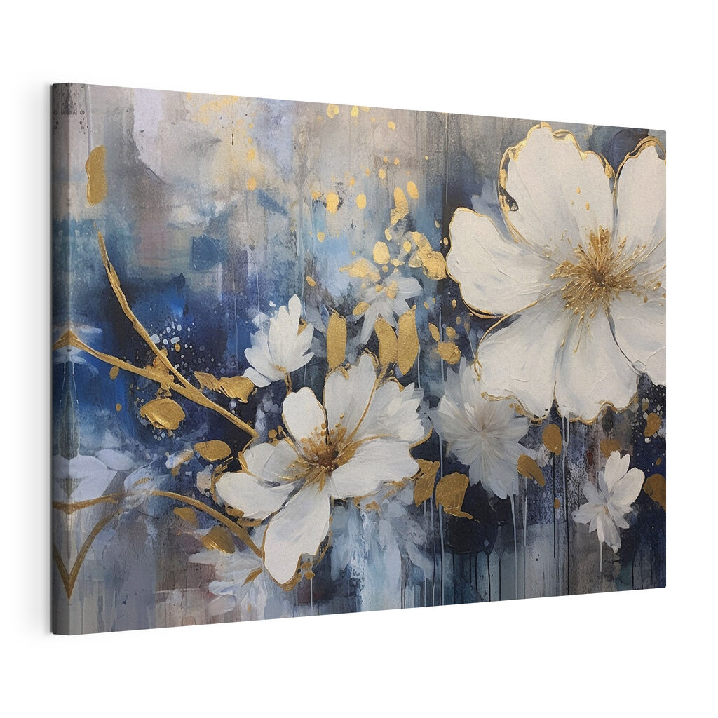 Floral Elegance in Blue and White Floral Elegance in Blue and White