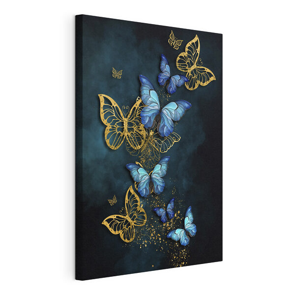 A group of butterflies on a blue background