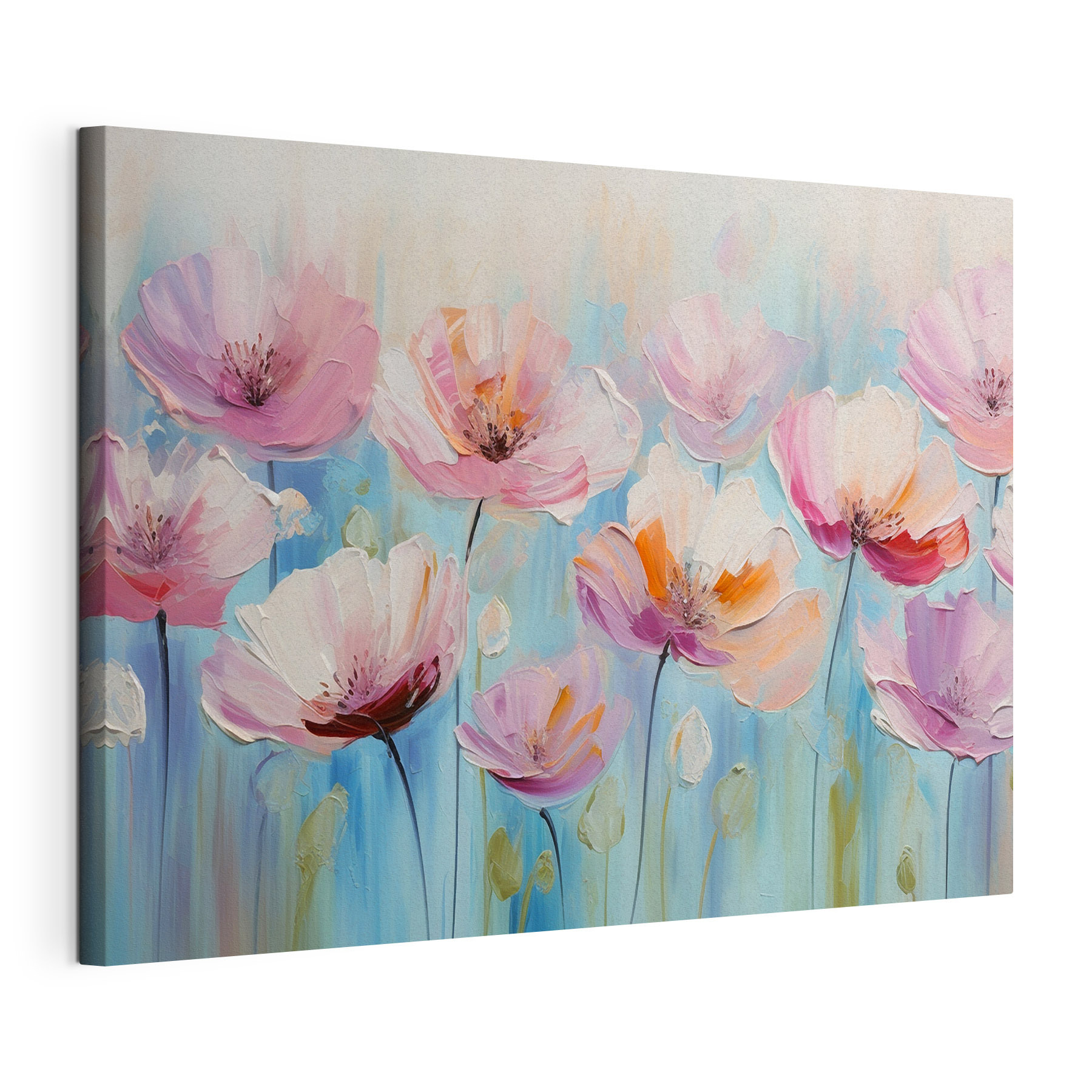A painting of pink flowers A painting of pink flowers
