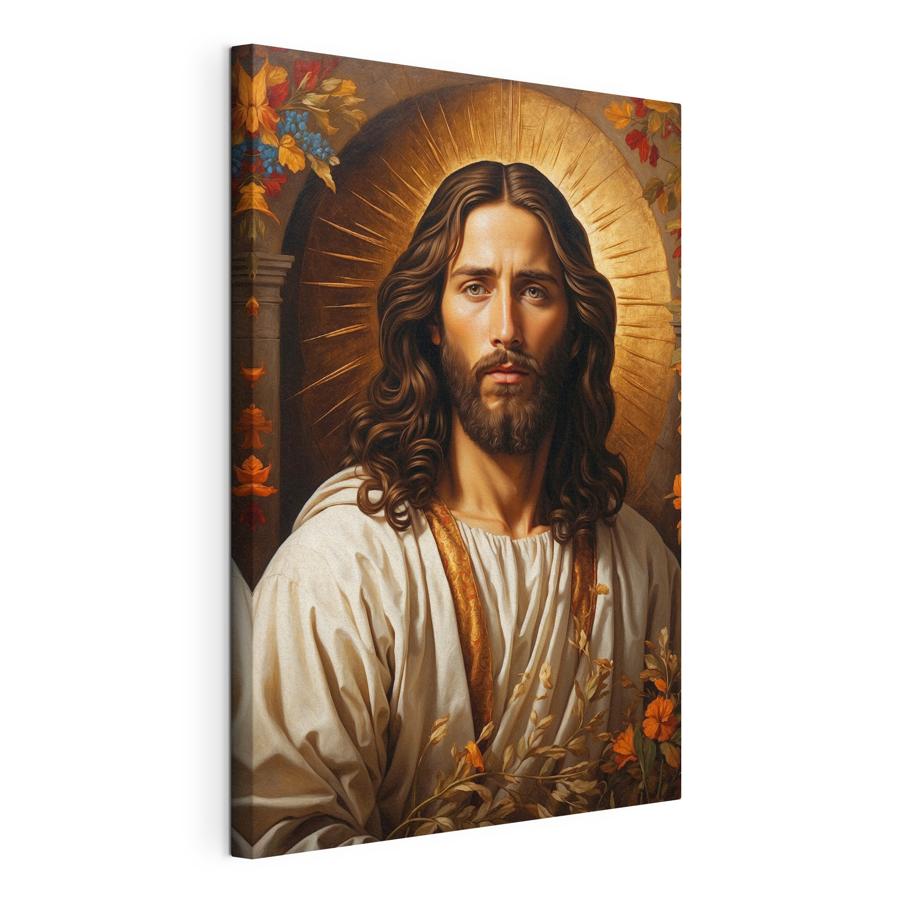 Autumn halo, serene sacred gaze Autumn halo, serene sacred gaze