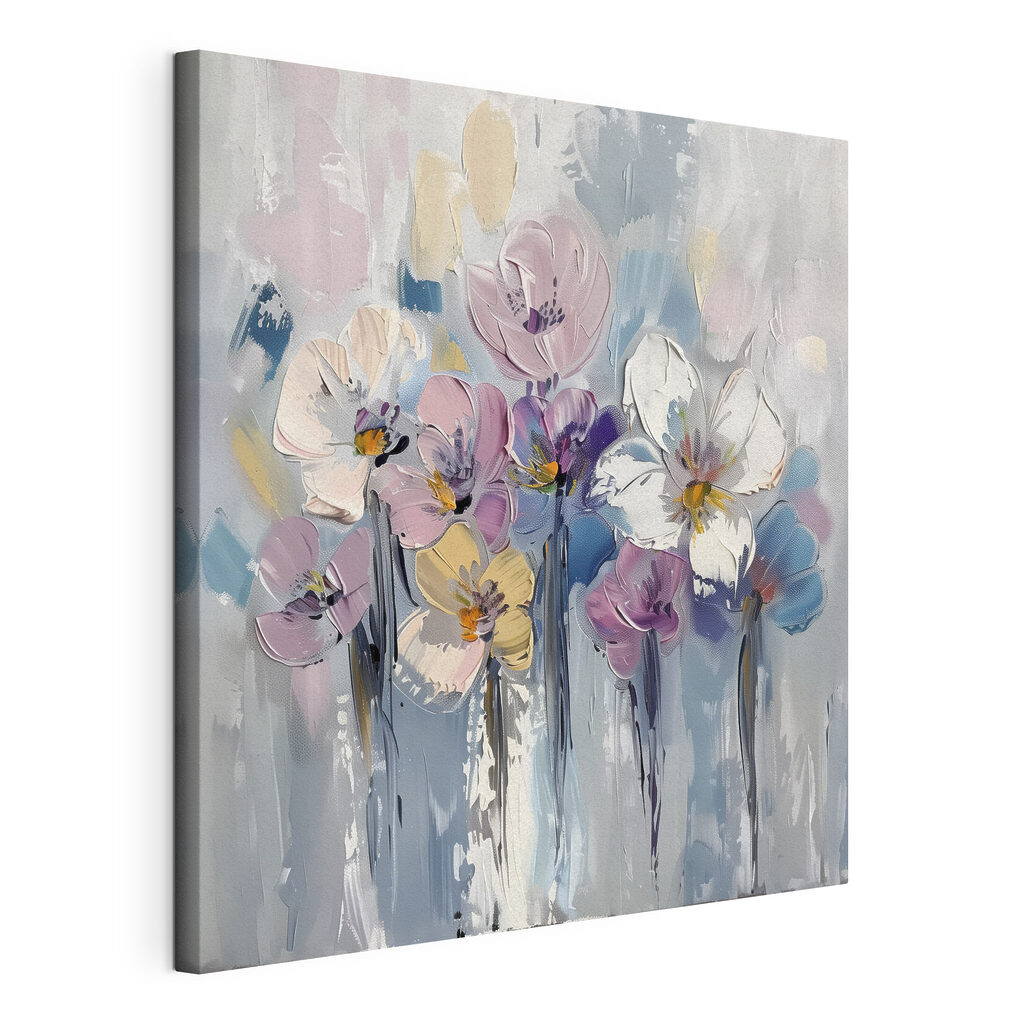 A painting of flowers on a white background