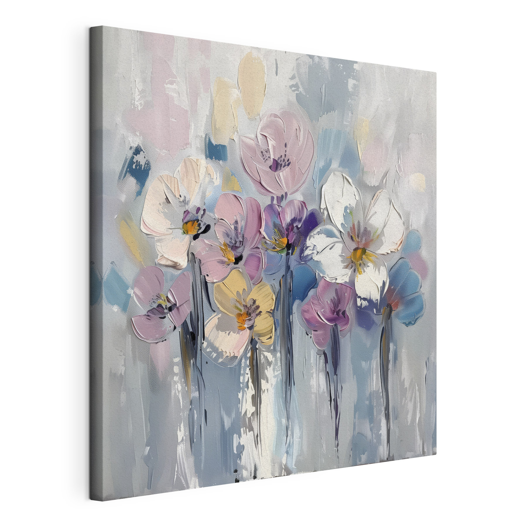 A painting of flowers on a white background