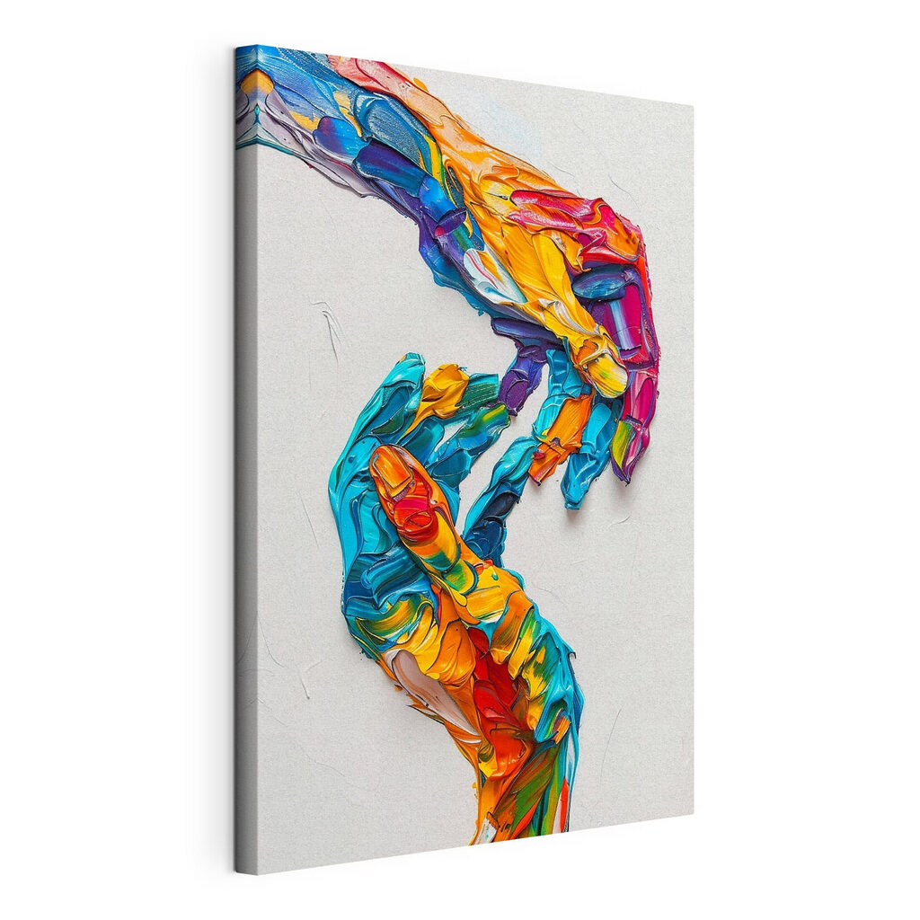 A hand painted with different colors A hand painted with different colors