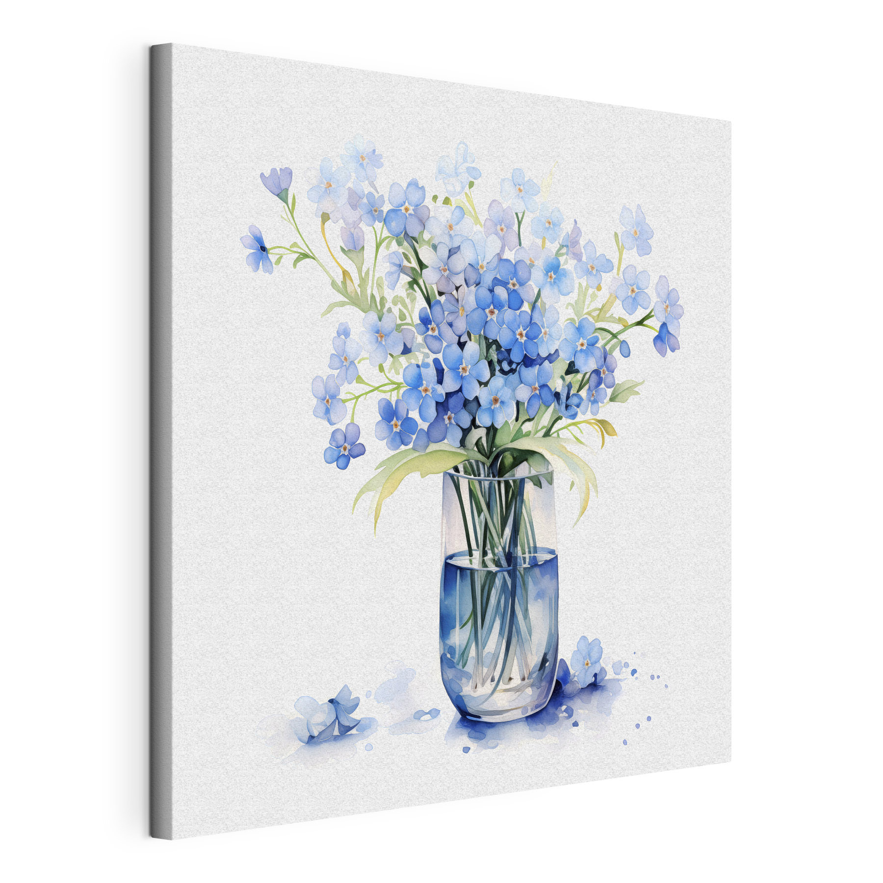 Watercolor of a vase with flowers