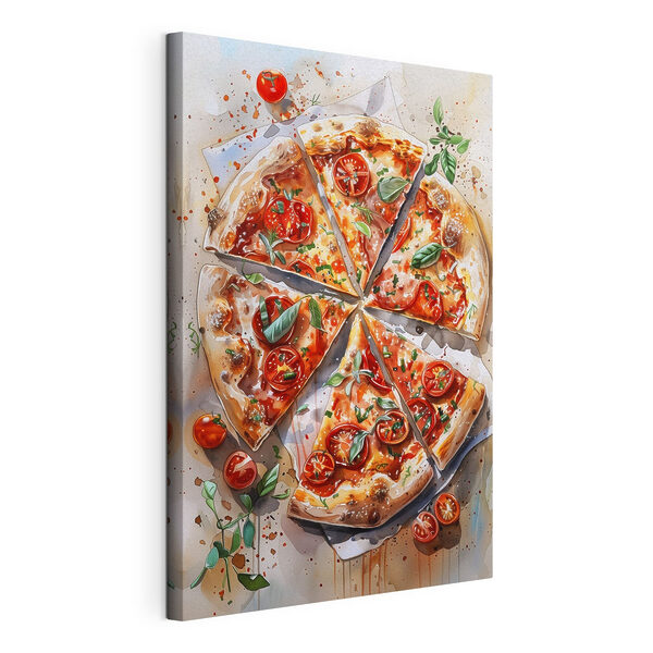 Akvarell egy pizza Vászonképek Akvarell egy pizza