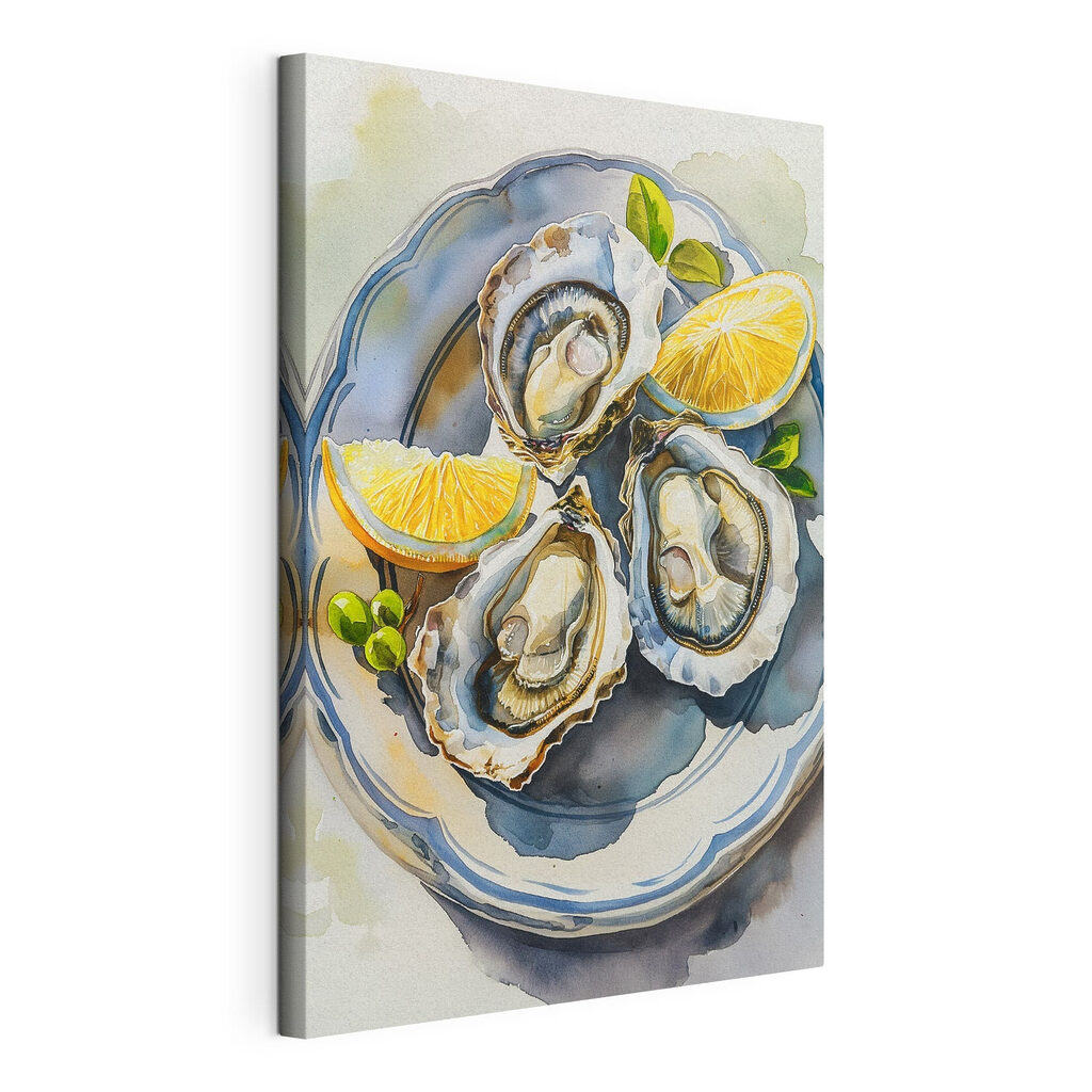 Plate of oysters and lemons Plate of oysters and lemons