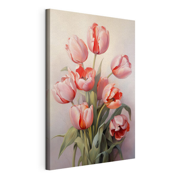 Vászonképek Rózsaszín tulipánok festése