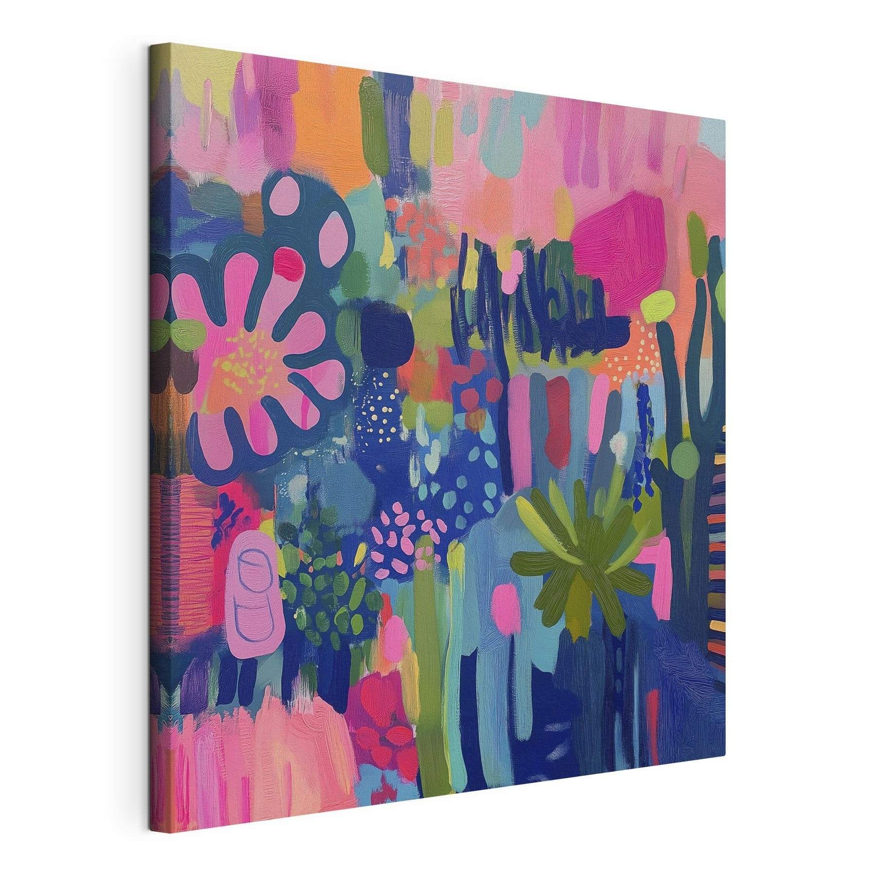 Colorful painting of flowers and plants