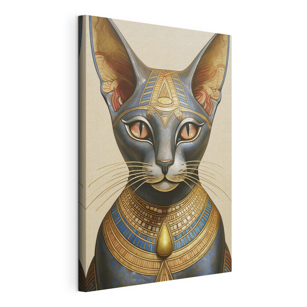 Majestic Egyptian Cat in Regalia