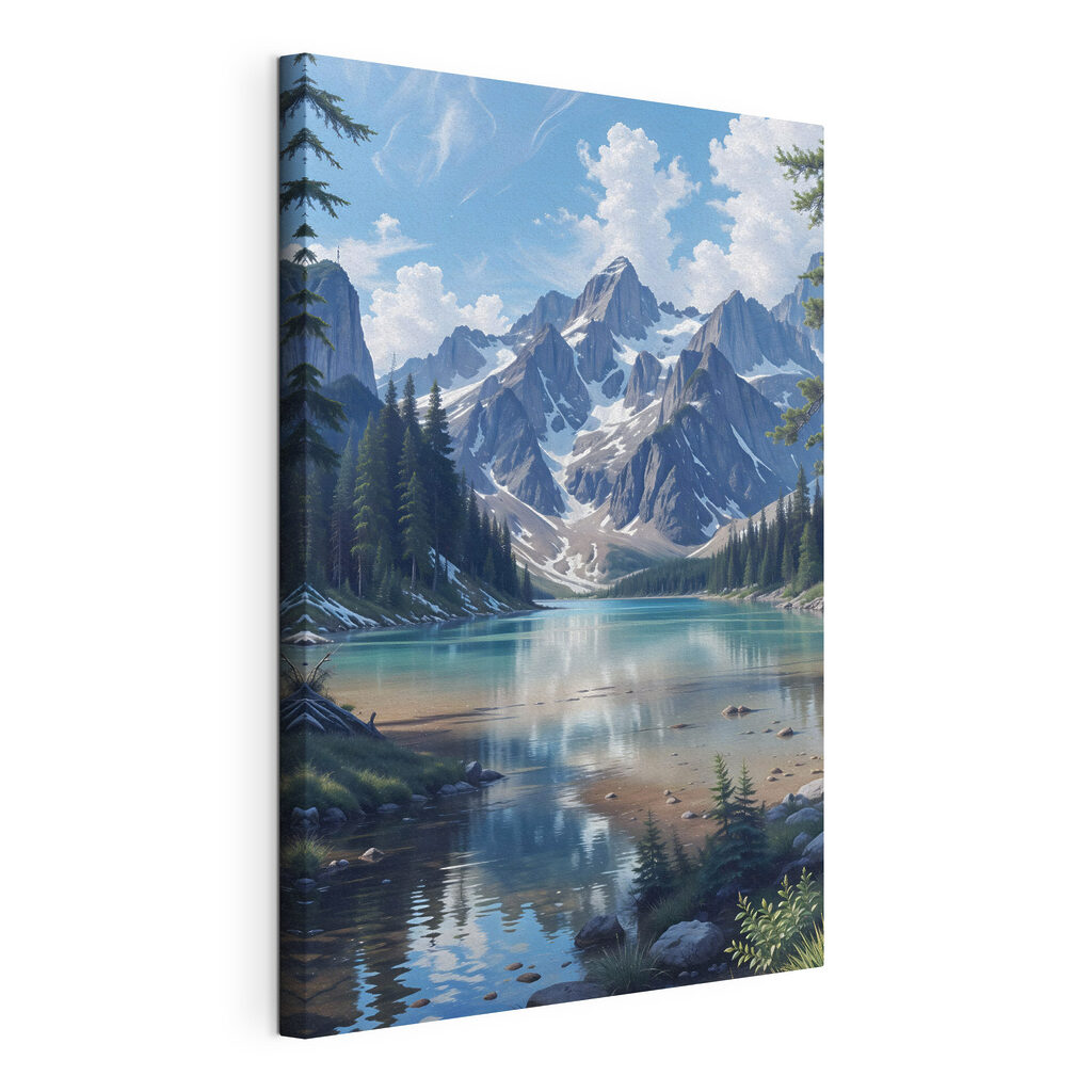 Lake surrounded by mountains