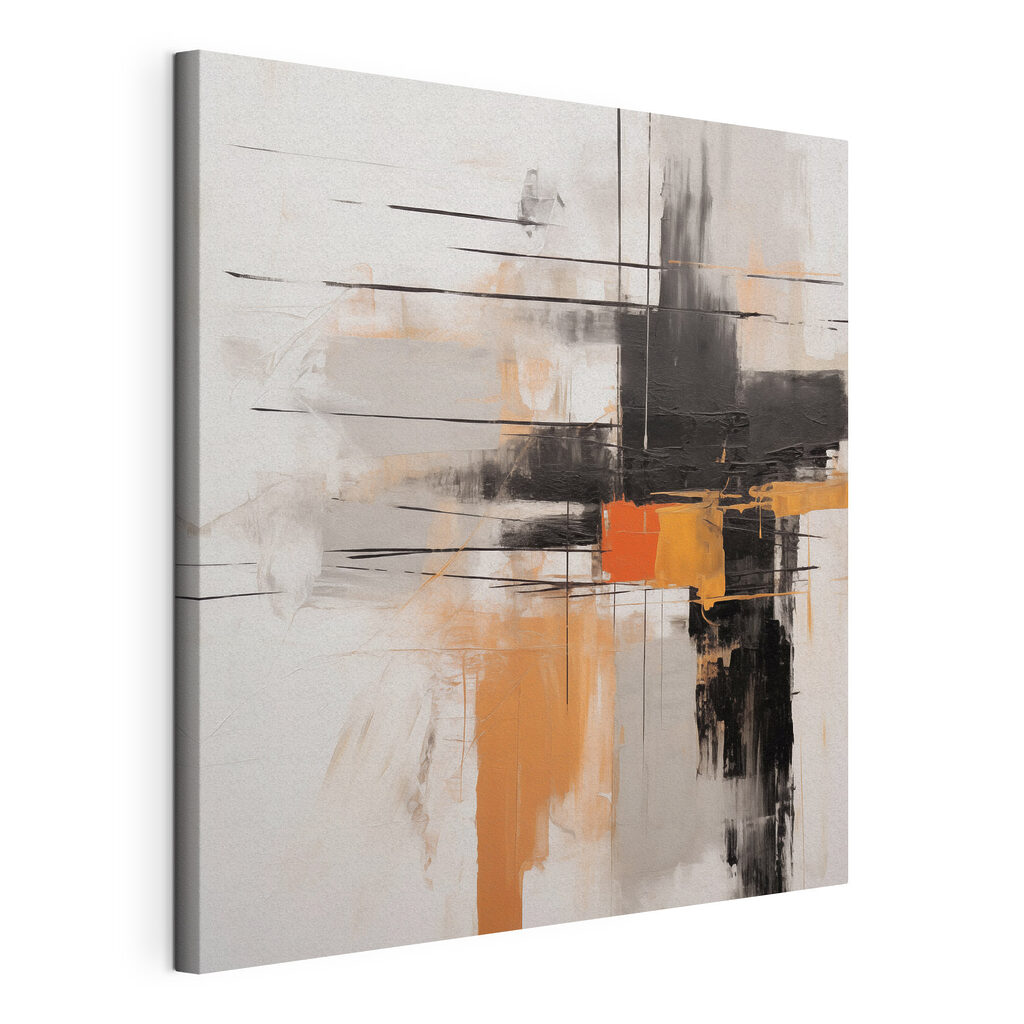 Painting of black and orange paint