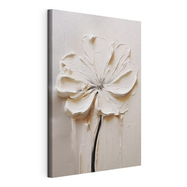 White flower carved into a white surface
