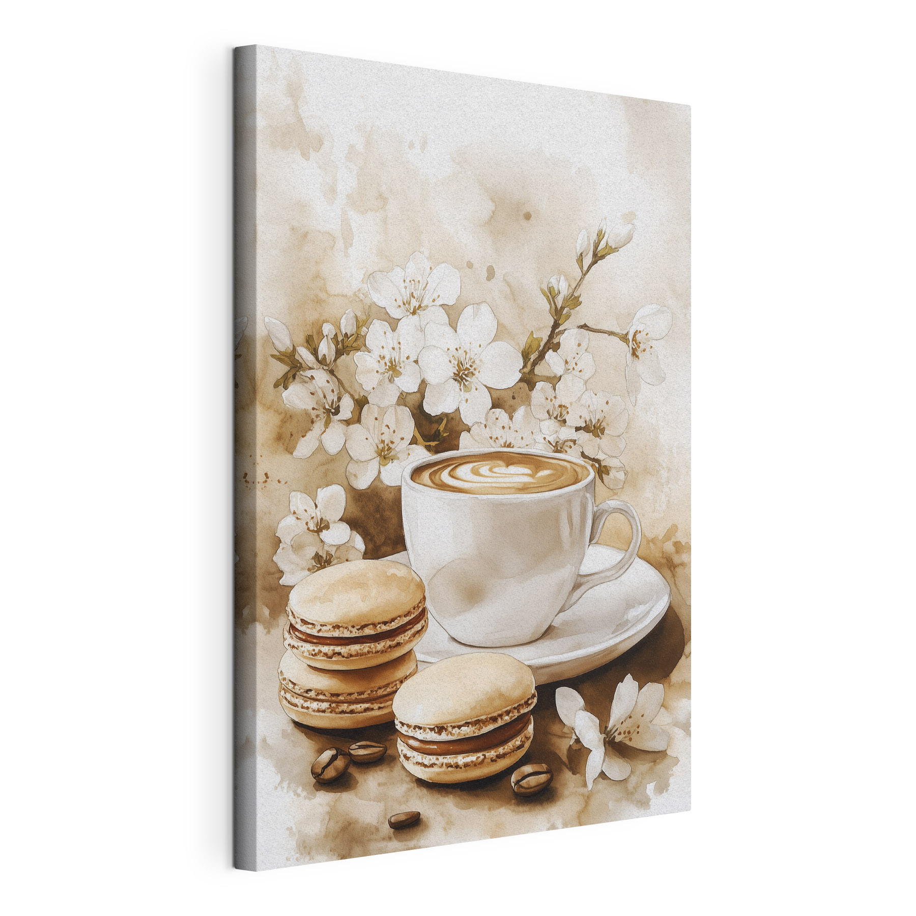 Cup of coffee and macaroons